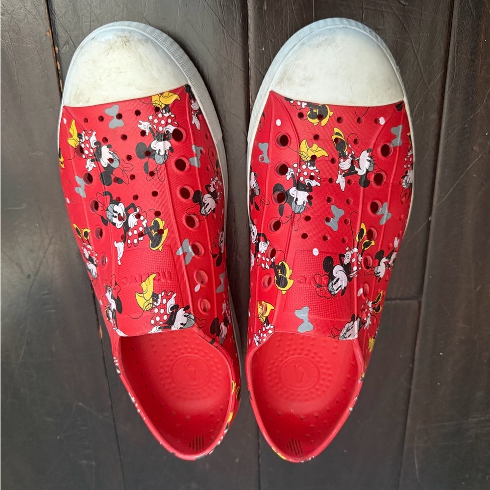Kids Red Minnie Mouse Slip-On Shoes